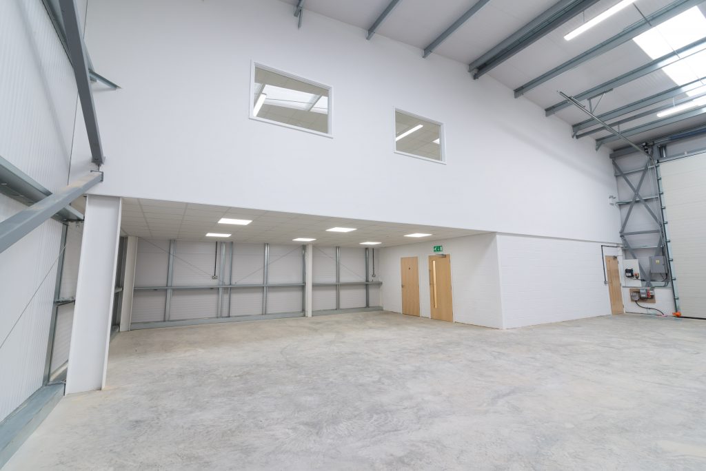Industrial Unit Painted Plasterboard Partition Walls Peterborough